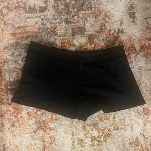 Black Comfy Lounge Mini Shorts